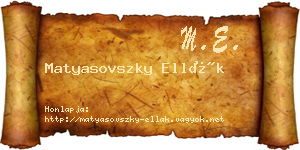 Matyasovszky Ellák névjegykártya